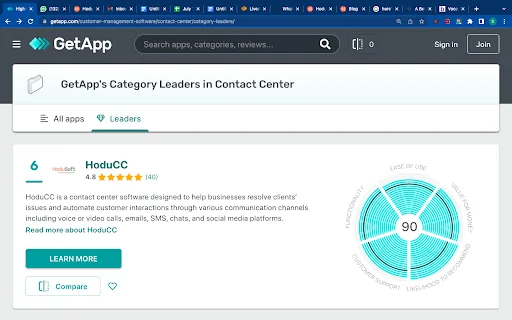 getapp's category leader in contact center
