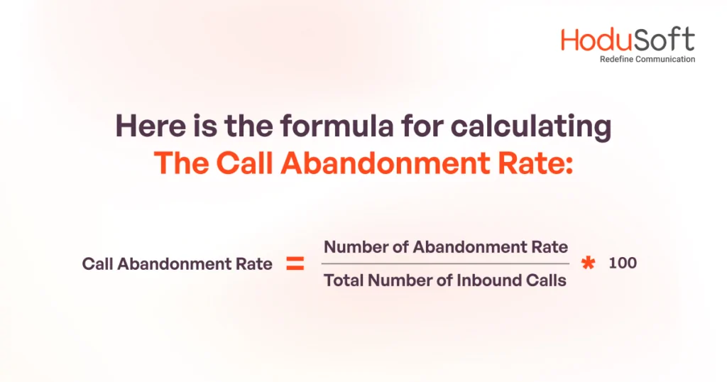 Formula for calculating the call abandonment rate